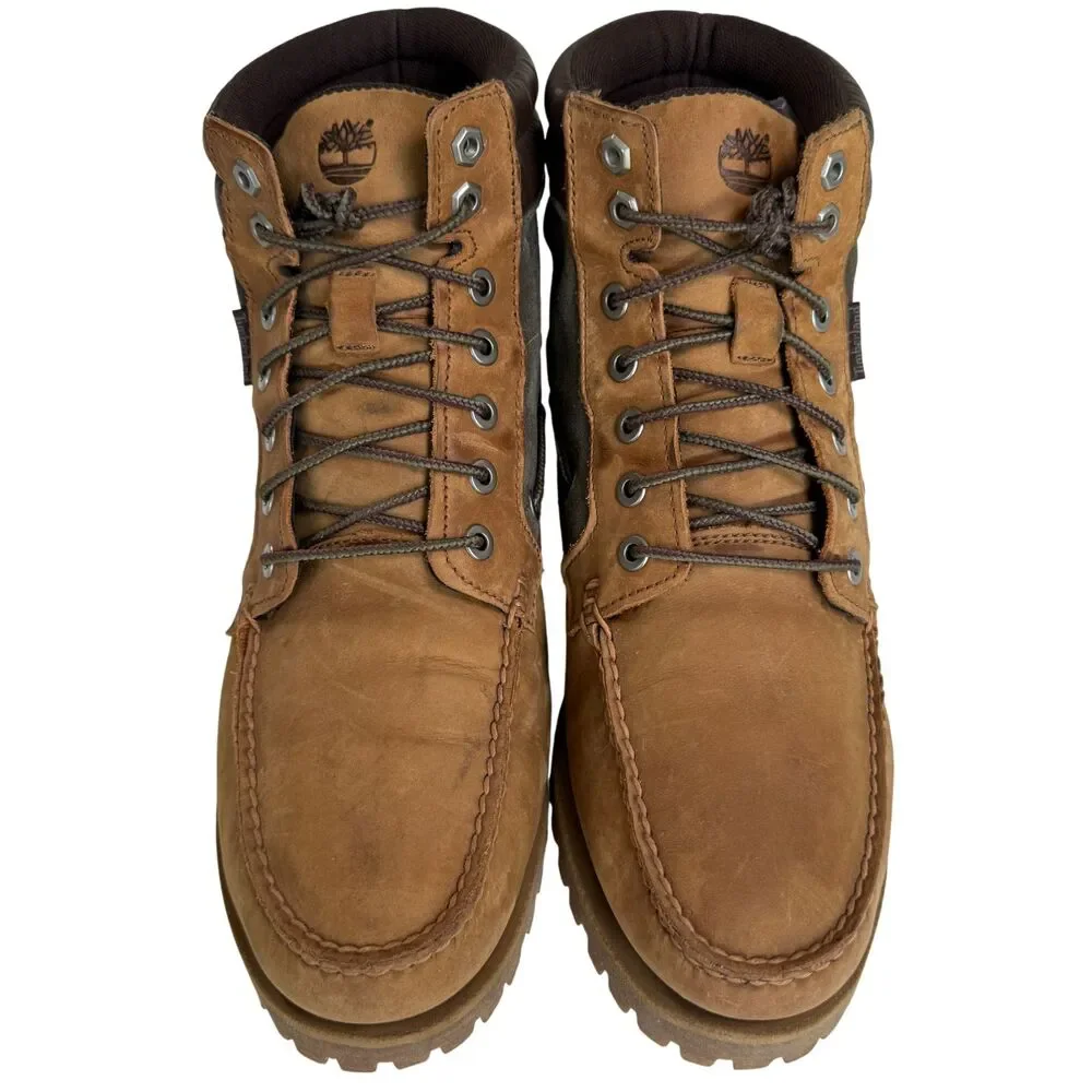Timberland Men's AE Oakwell Nubuck Leather Mid Moc Toe Boots Size 11 Brown Green